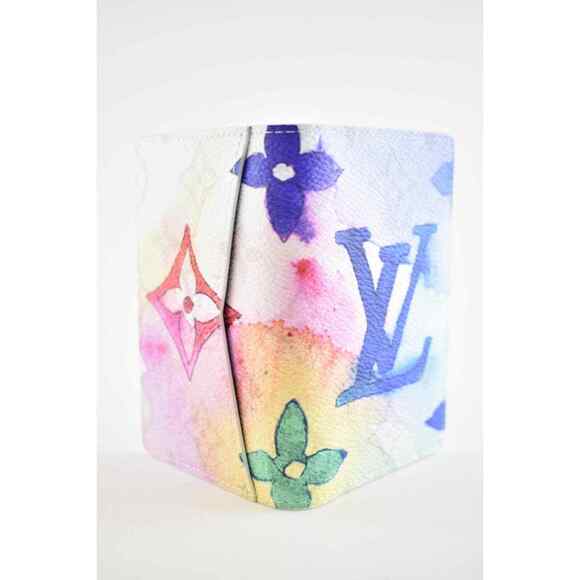 Louis Vuitton Watercolor Multicolor Monogram Logo Pocket Organizer Card Wallet - Picture 6 of 11